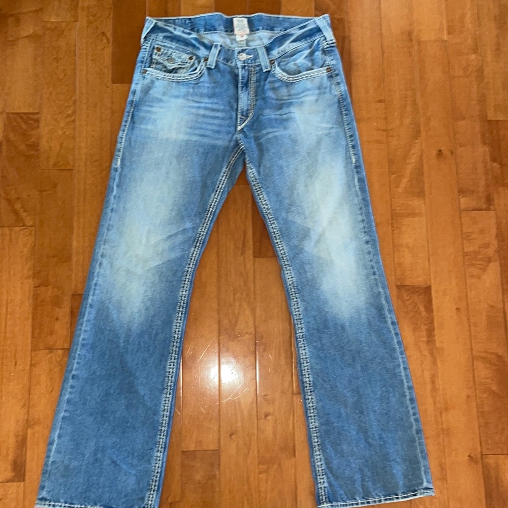 True Religion Size 36 Light Wash Bootcut Jeans